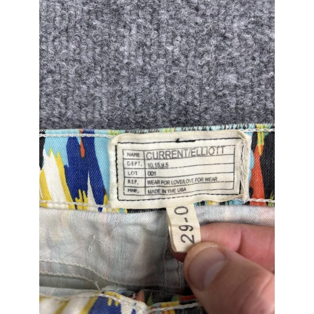 Current Elliott Skirt Womens‎ 29 Multi Color Stiletto Pencil Ikat Denim Print